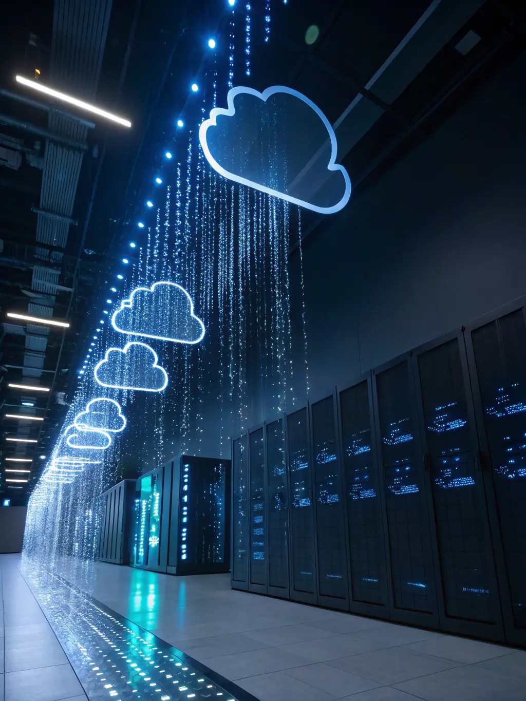 A graphic depicting a secure cloud environment, representing cloud security solutions provided by Fox Data Tech.